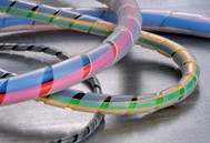 Cable protection spiral binding made of PTFE