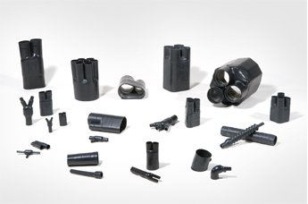 Moulded heat-shrinkable shapes