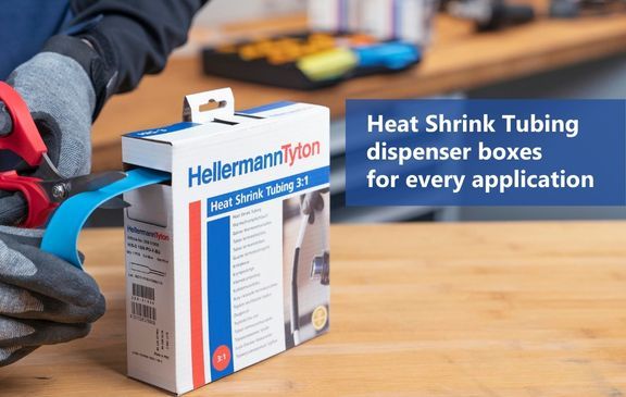 Discover heat shrinkable tubing in dispenser boxes