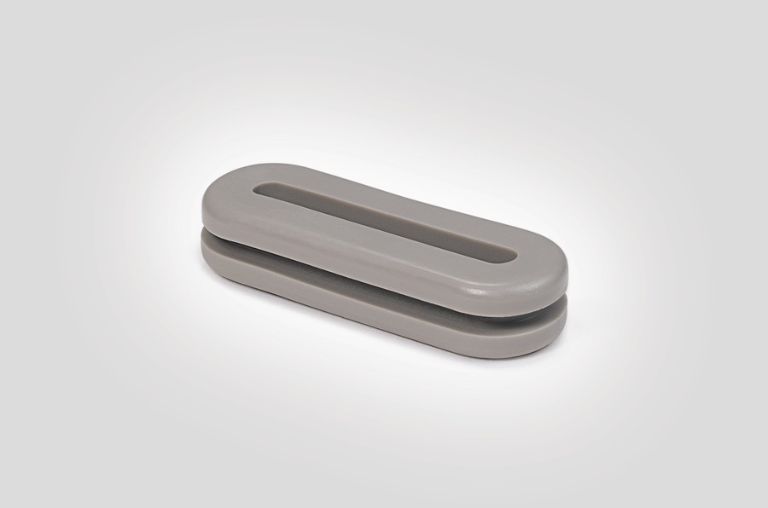 Snap in cable grommet: protects cables from sharp edges