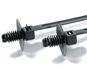 1-Piece Cable Ties with Fir Tree, with Disc