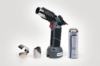 Cordless heat gun for heat shrink tubing – gas powered