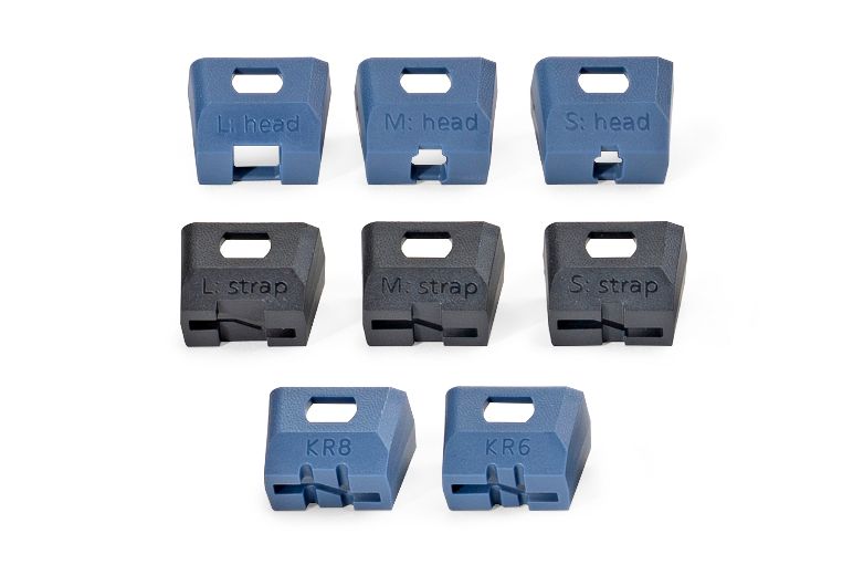Nose pieces are available for a range of cable tie sizes