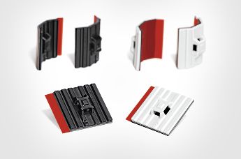 Adhesive cable tie mounts for curved and angled surfaces