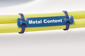 Metal dectectable identification tags for cable bundles