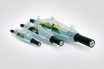Straight-through cast resin joints without connectors